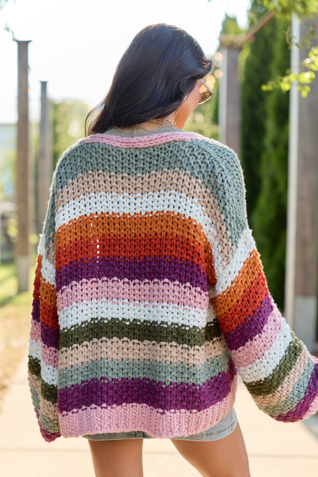 Forgot You Existed Multi Striped Cardigan