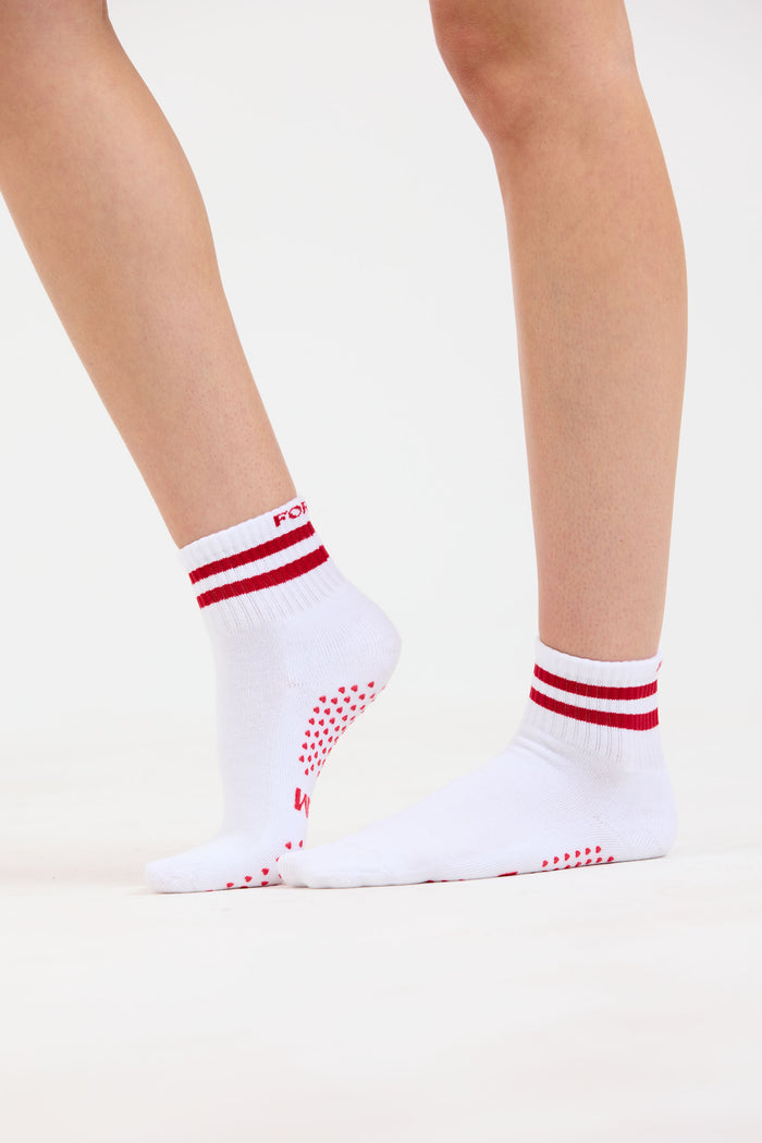 FORM Grip Socks - White/Cherry