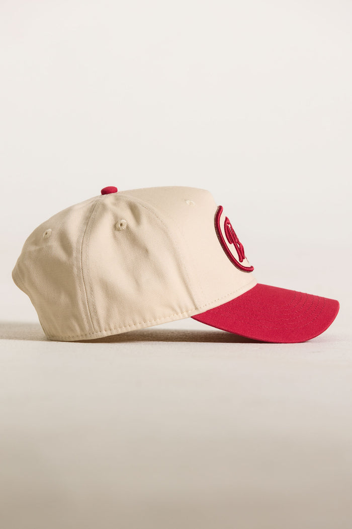FORM Patch Trucker Hat - White/Cherry