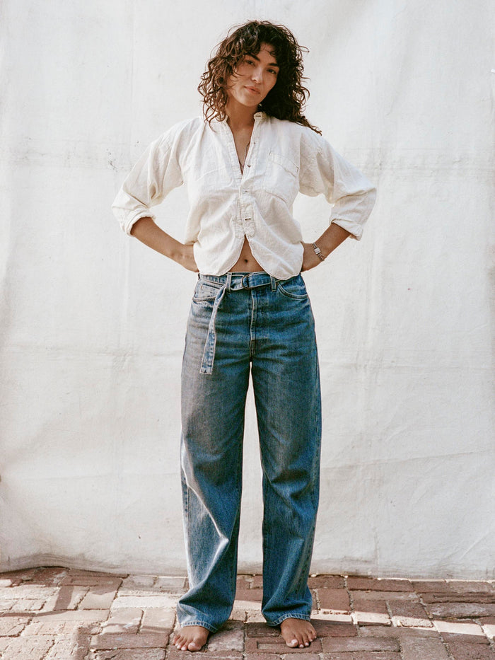 Light Gray frankie belted jean