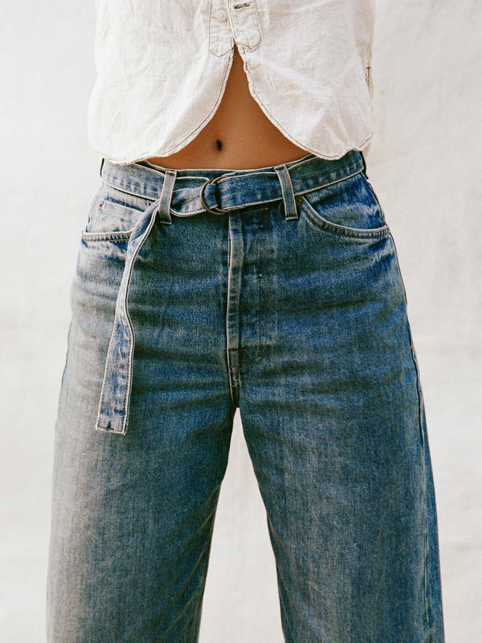 Light Gray frankie belted jean