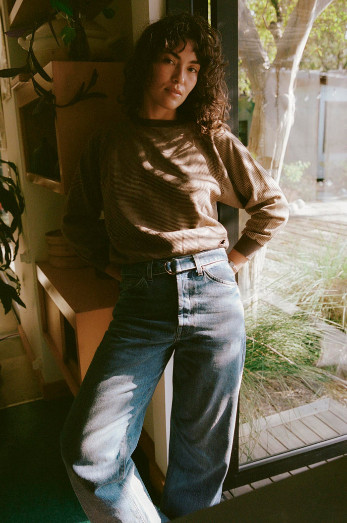 Black frankie belted jean