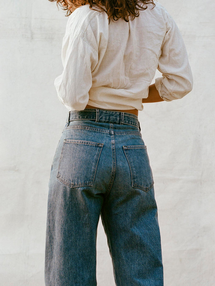 Light Gray frankie belted jean