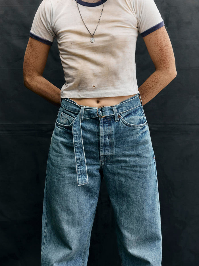 Black frankie belted jean