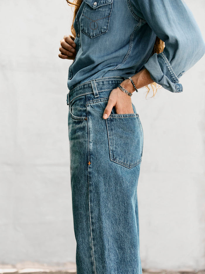 Light Gray frankie belted jean