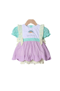 The Smocked Flamingo Apparel & Accessories French Knot God's Promise Color Block Swiss Dot Swing Bubble