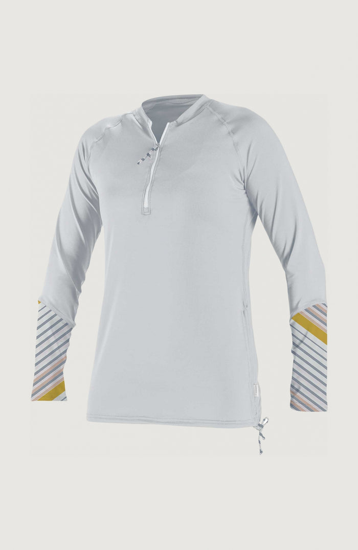Front Zip Long Sleeve UV Shirt | White