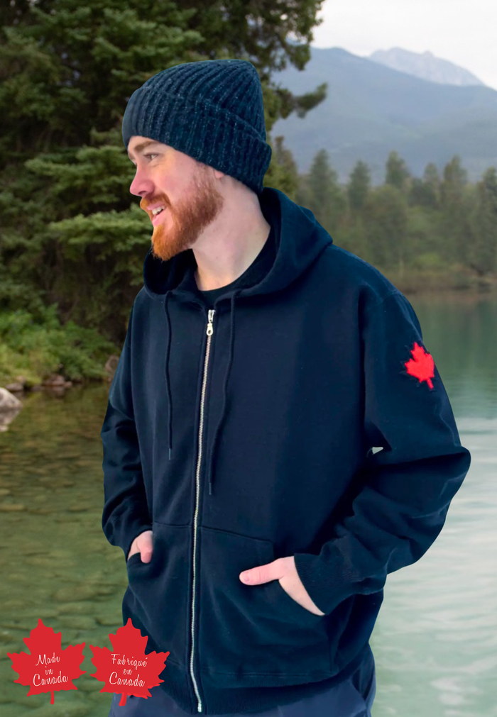 Full Zip Canada Jacket Hoody In Black