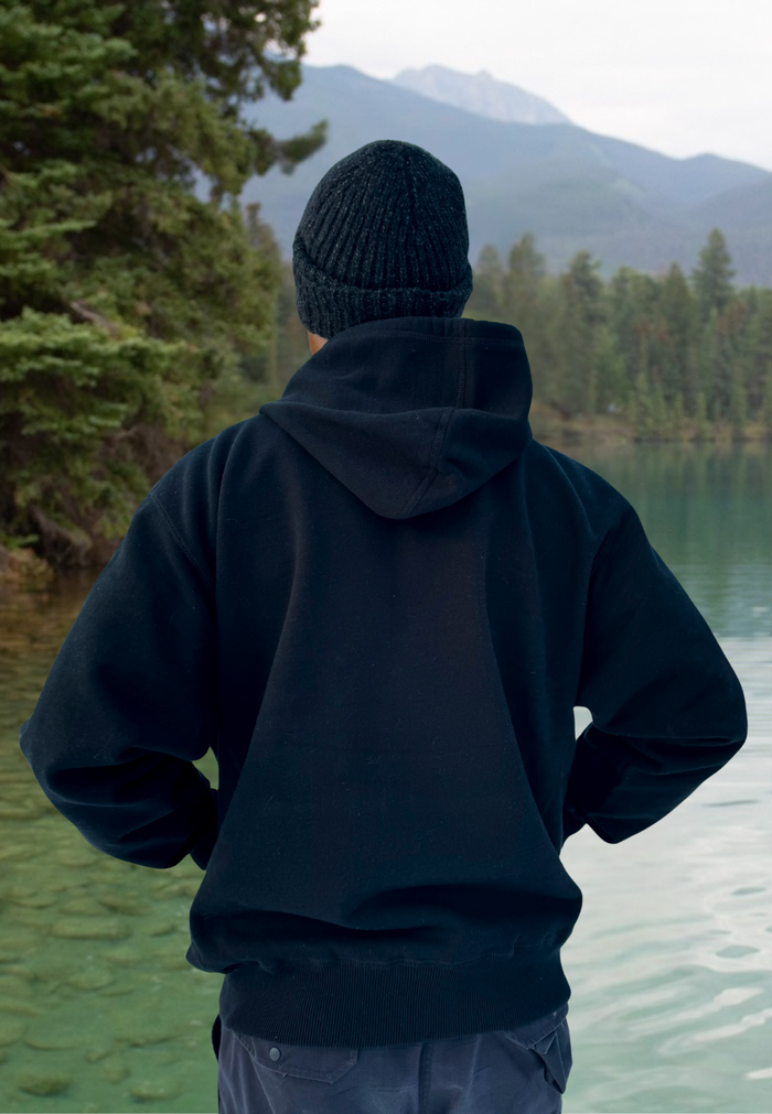 Full Zip Canada Jacket Hoody In Black