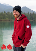 Full Zip Canada Jacket Hoody In Red