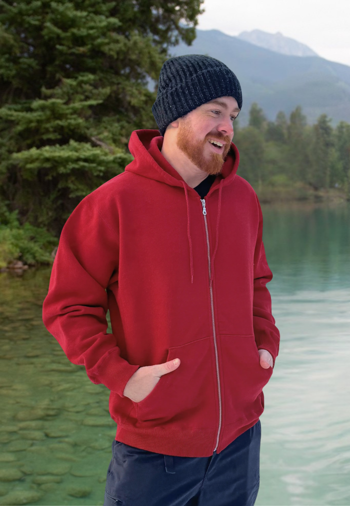 Full Zip Canada Jacket Hoody In Red