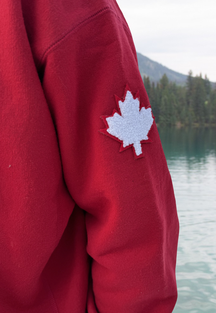 Full Zip Canada Jacket Hoody In Red