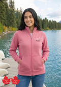 Full Zip Fitted Canada Jacket In Pink