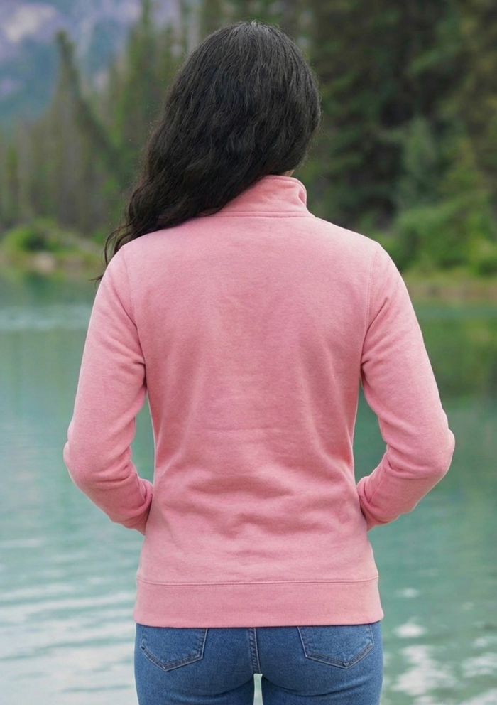 Full Zip Fitted Canada Jacket In Pink