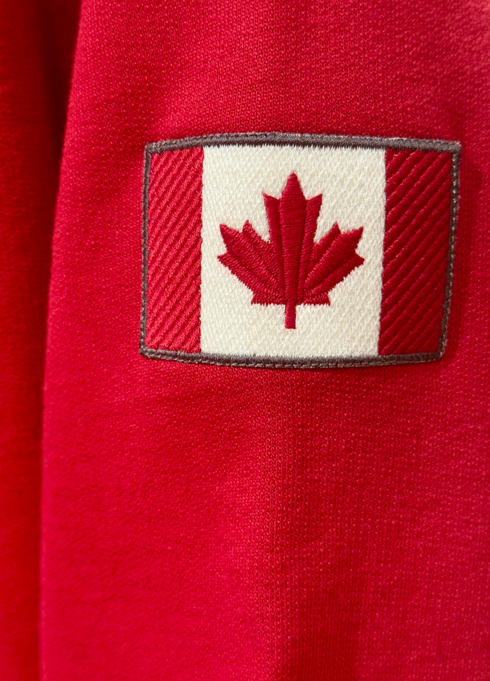 Full Zip Fitted Canada Jacket In Red