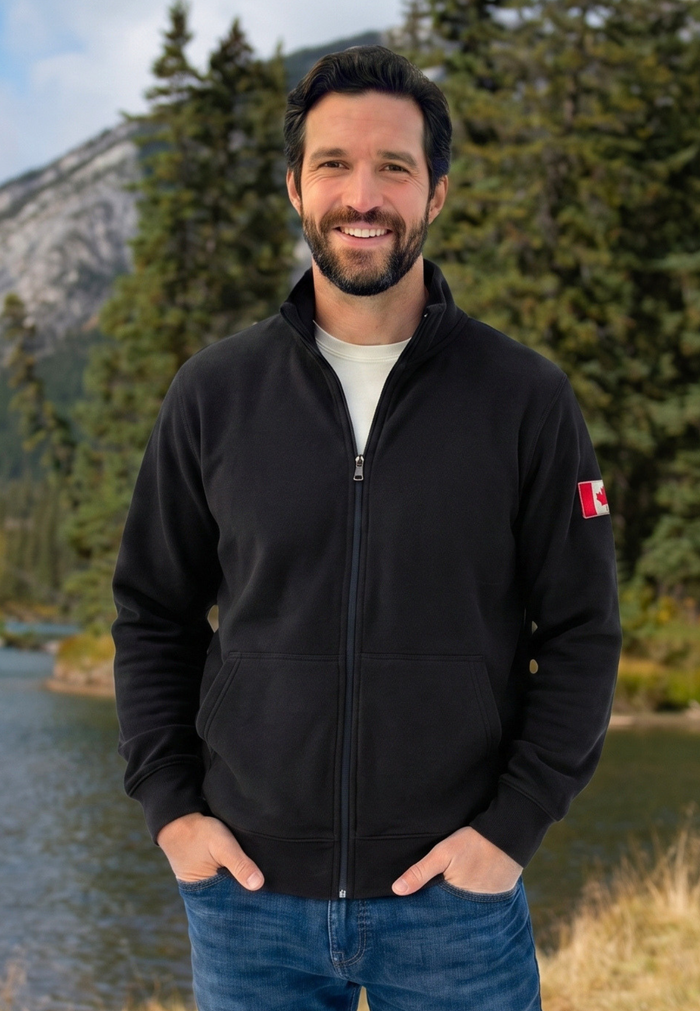 Full Zip Relaxed Canada Jacket In Black