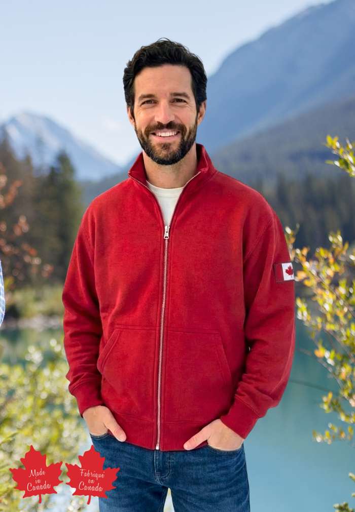 Full Zip Relaxed Canada Jacket In Red