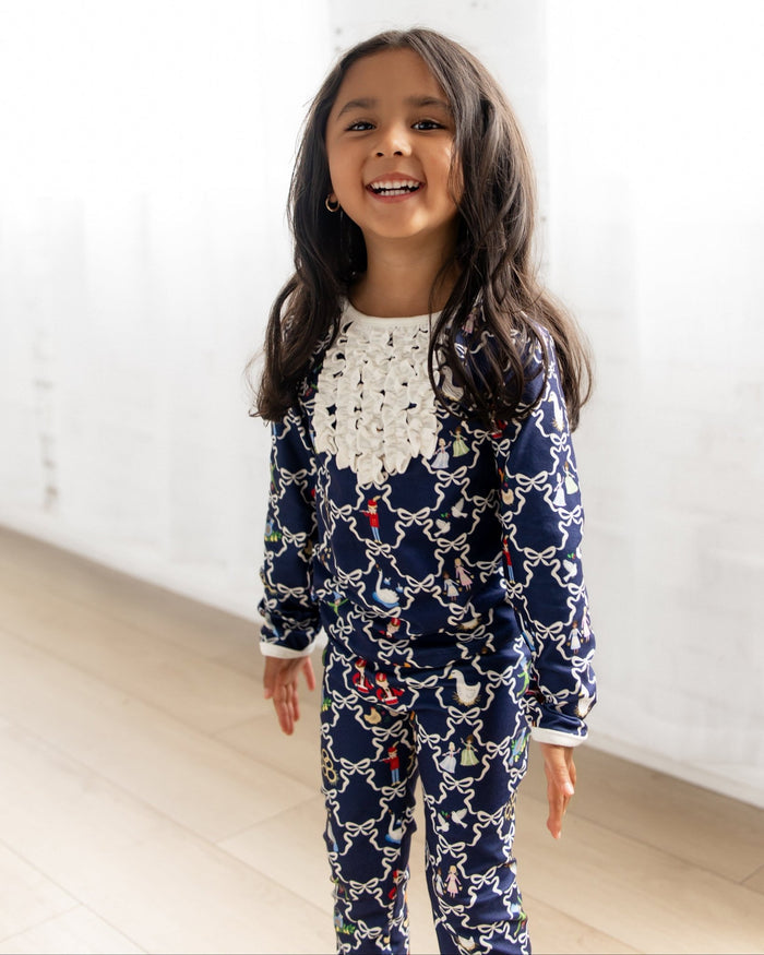 ****PREORDER***Girls Ruffle Buttflap Pajamas - 12 Days of Christmas - Sugar Bee Clothing