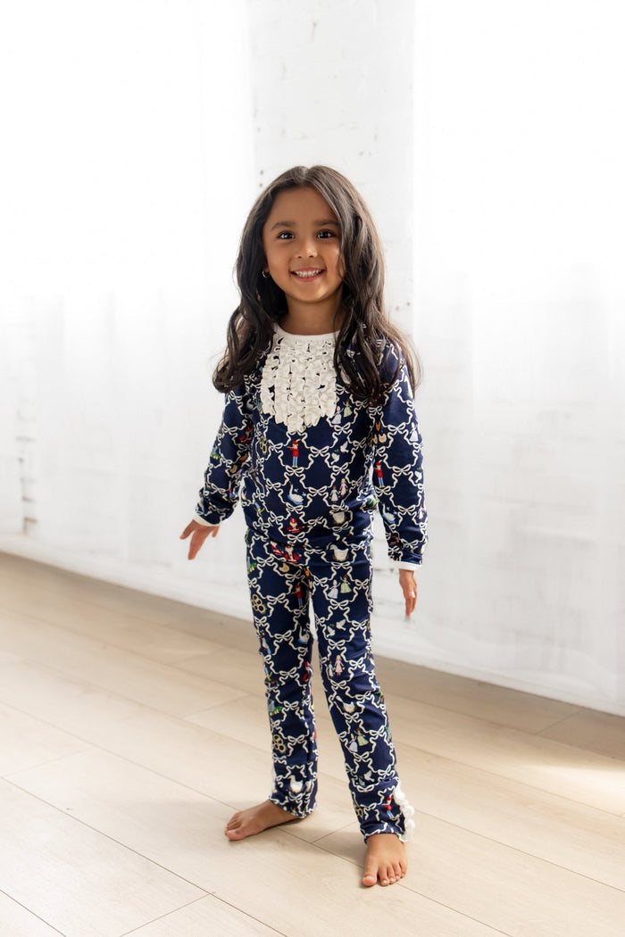 ****PREORDER***Girls Ruffle Buttflap Pajamas - 12 Days of Christmas - Sugar Bee Clothing