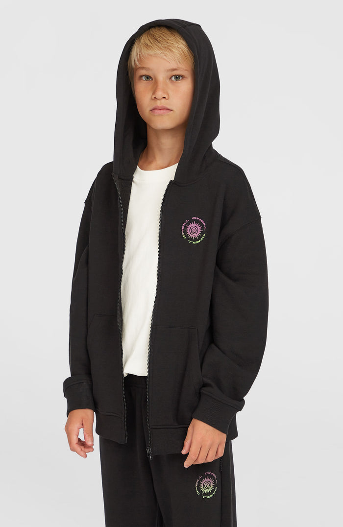 Graphic Full Zip Hoodie | Black Out