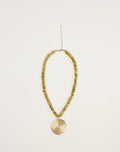 Image of Green Bead Necklace with Gold Pendant
