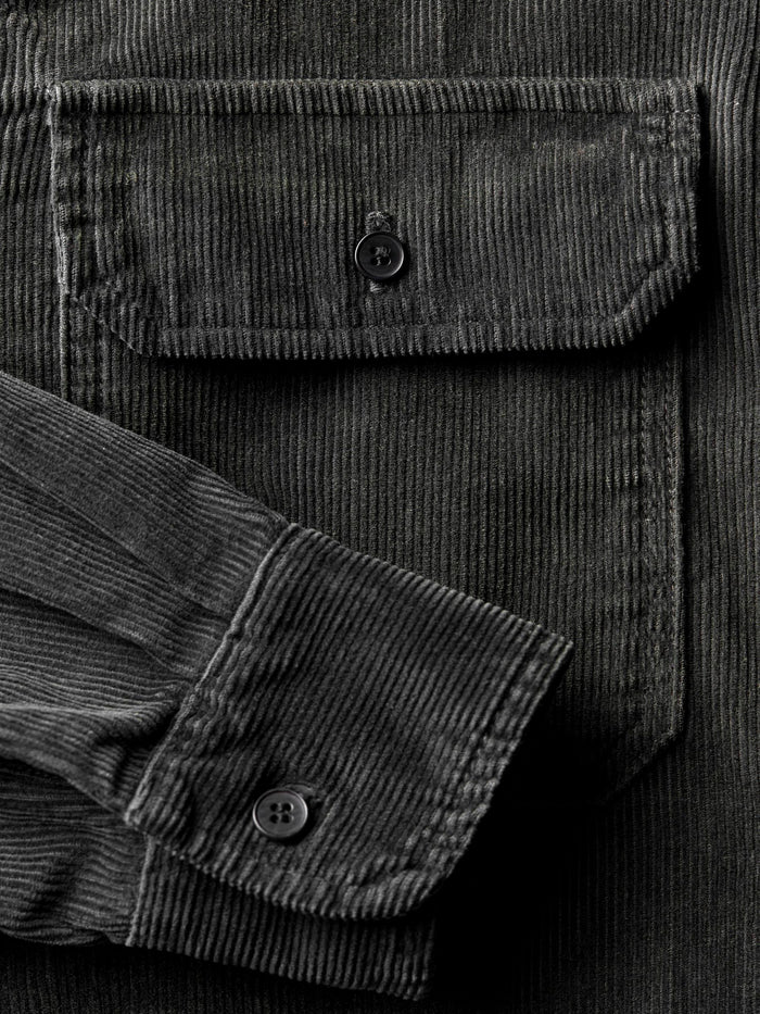 Dark Slate Gray griffin workshirt in faded black cord