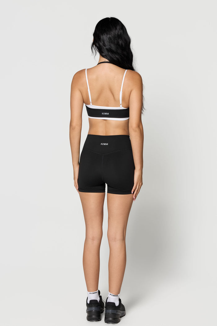 Halter Layered Bra - Black/White