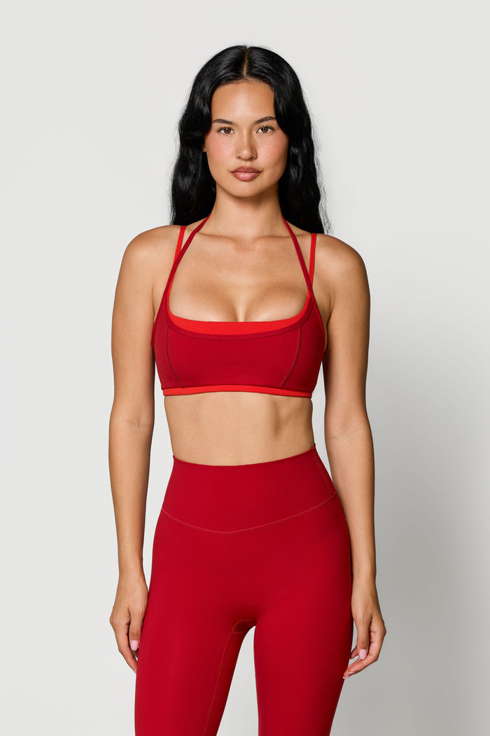 Halter Layered Bra - Ruby/Terracotta