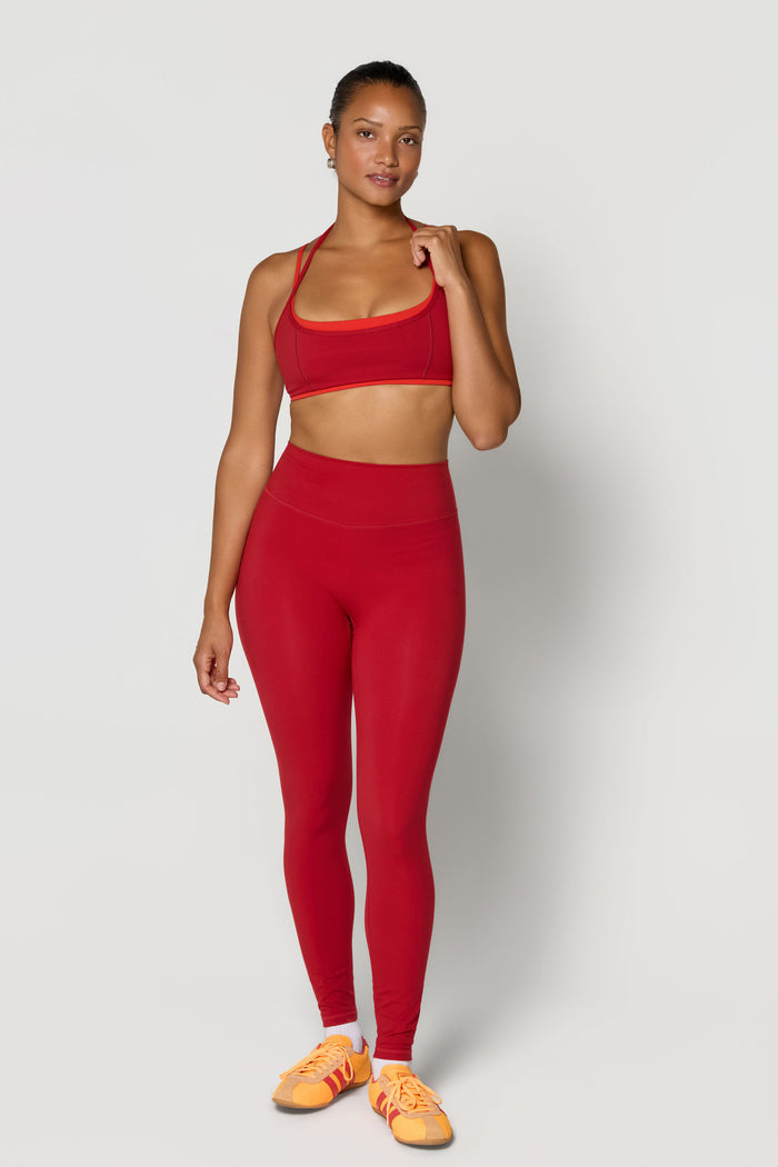 Halter Layered Bra - Ruby/Terracotta