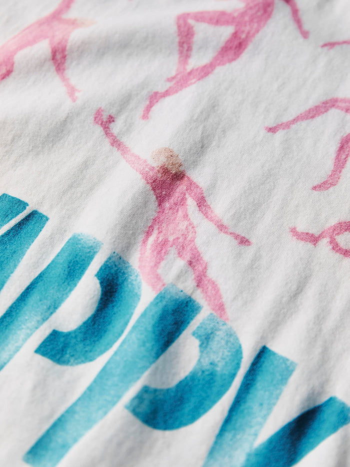 Light Gray handpainted "happy" tee
