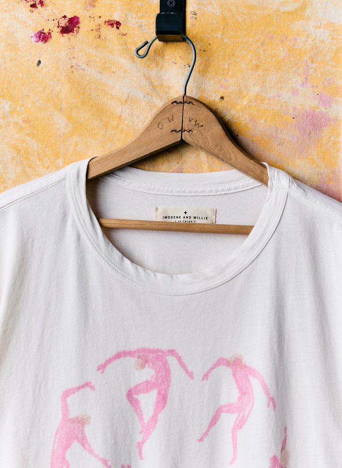 Light Gray handpainted "happy" tee
