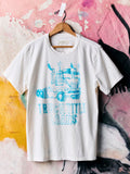 Light Gray handpainted "title" tee