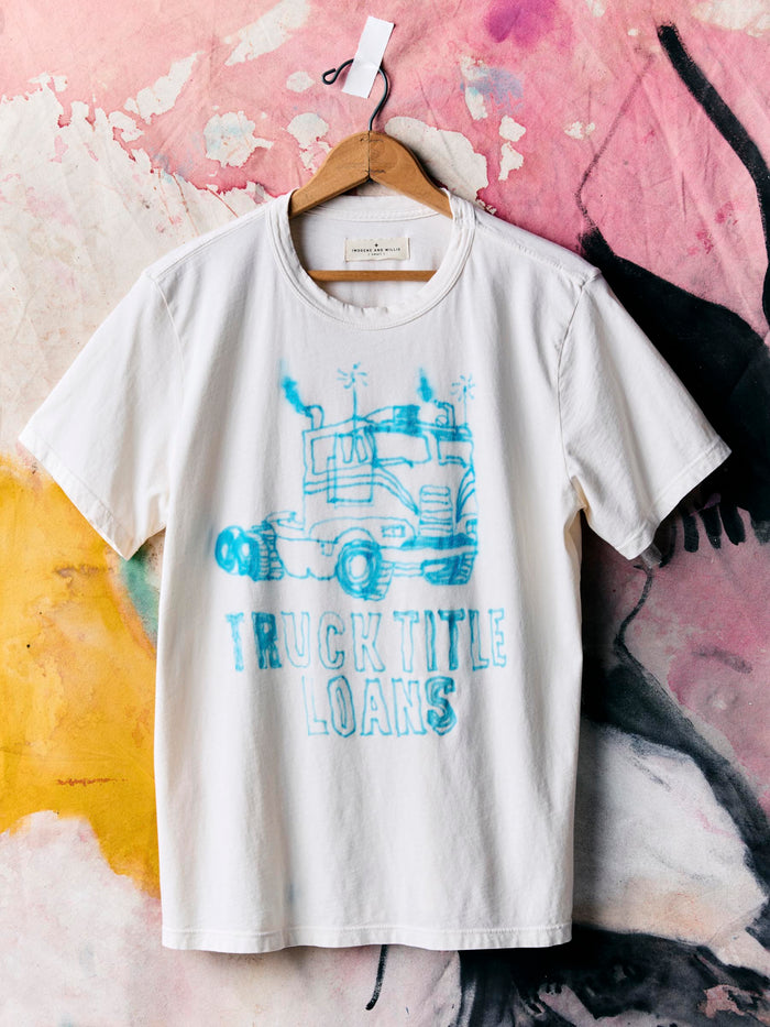 Light Gray handpainted "title" tee