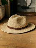 Black handwoven natural raffia palm hat