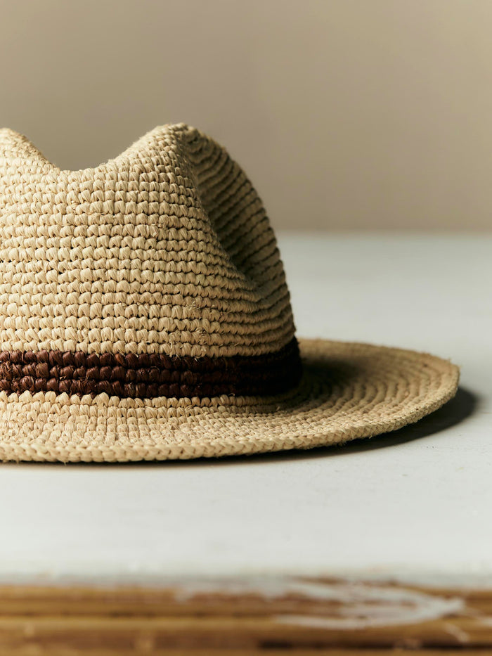 Light Gray handwoven natural raffia palm hat
