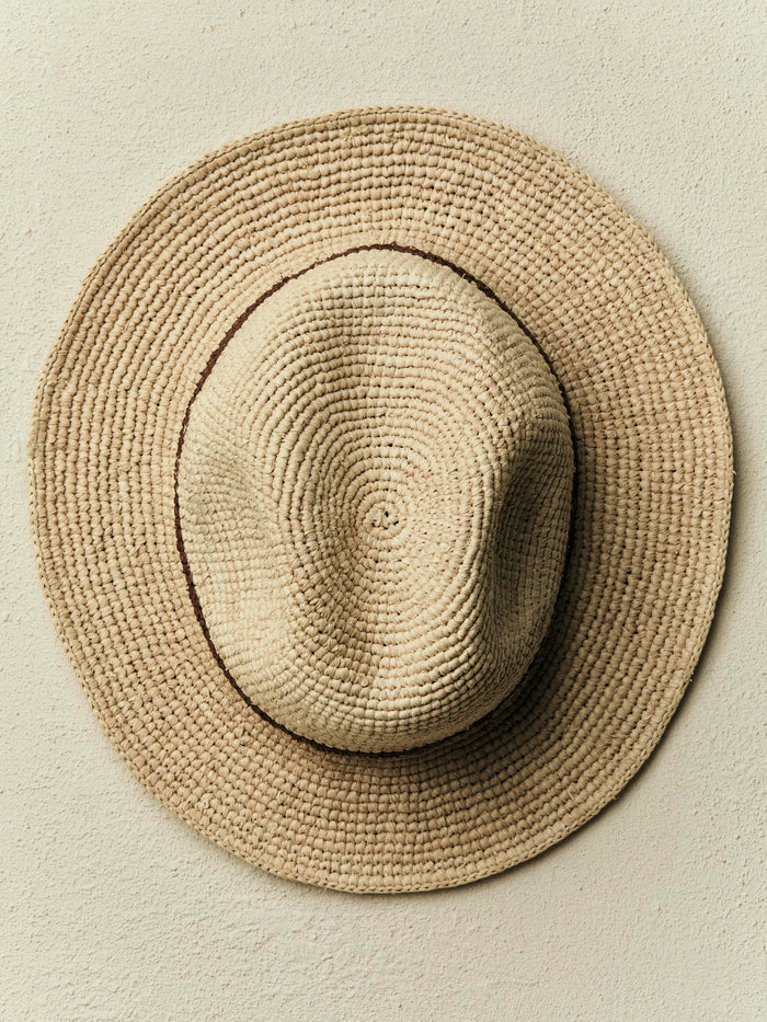 Light Gray handwoven natural raffia palm hat