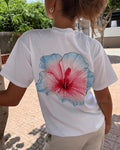 HAWAII (blå) UNISEX T-SHIRT (rygprint) - HVID