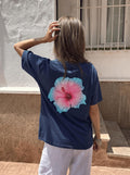 HAWAII (blå) UNISEX T-SHIRT (rygprint) - NAVY - Dinvintageshop