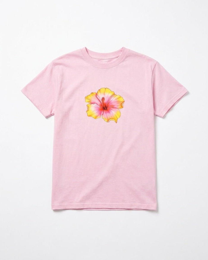 HAWAII (yellow) BABY TEE - LIGHT PINK
