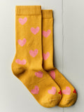 Gray heart sock in gold