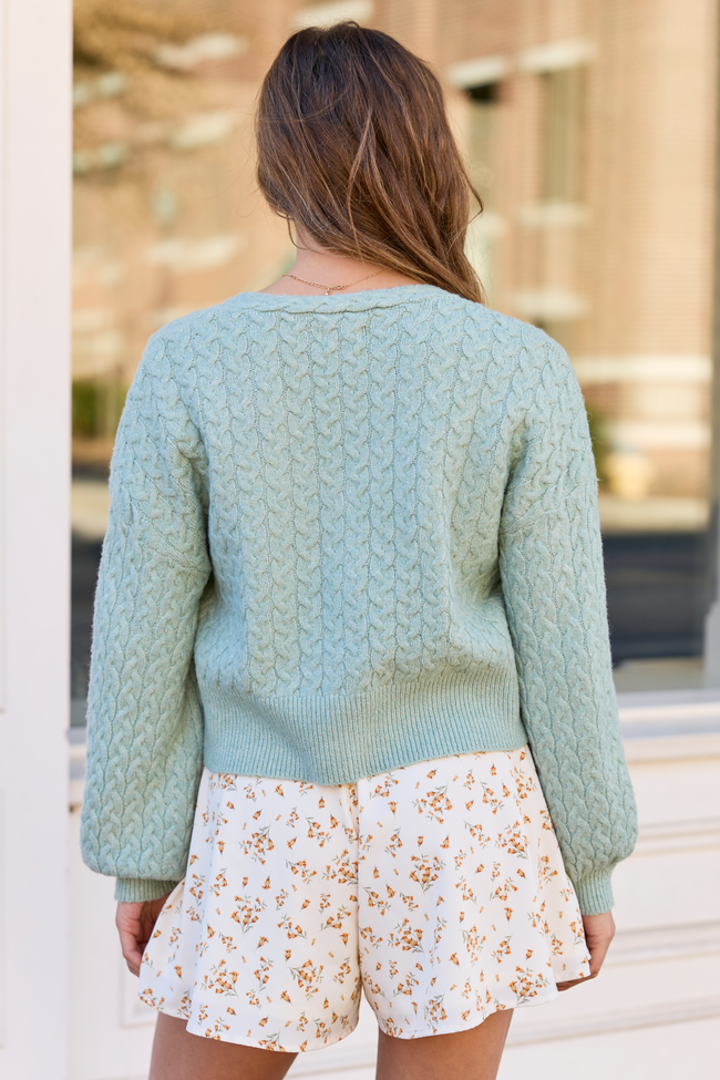 Heather Sage Green V-Neck Cardigan SALE