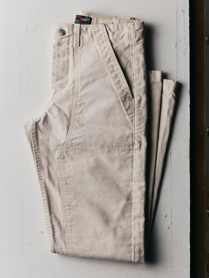 Dark Gray hencye canvas workpant in natural
