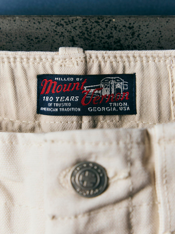 Gray hencye canvas workpant in natural