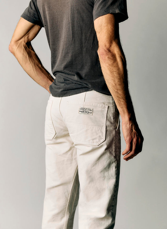 Gray hencye canvas workpant in natural