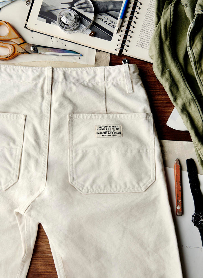 Light Gray hencye canvas workpant in natural