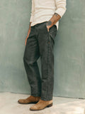 Dark Sea Green hencye canvas workpant in washed slate