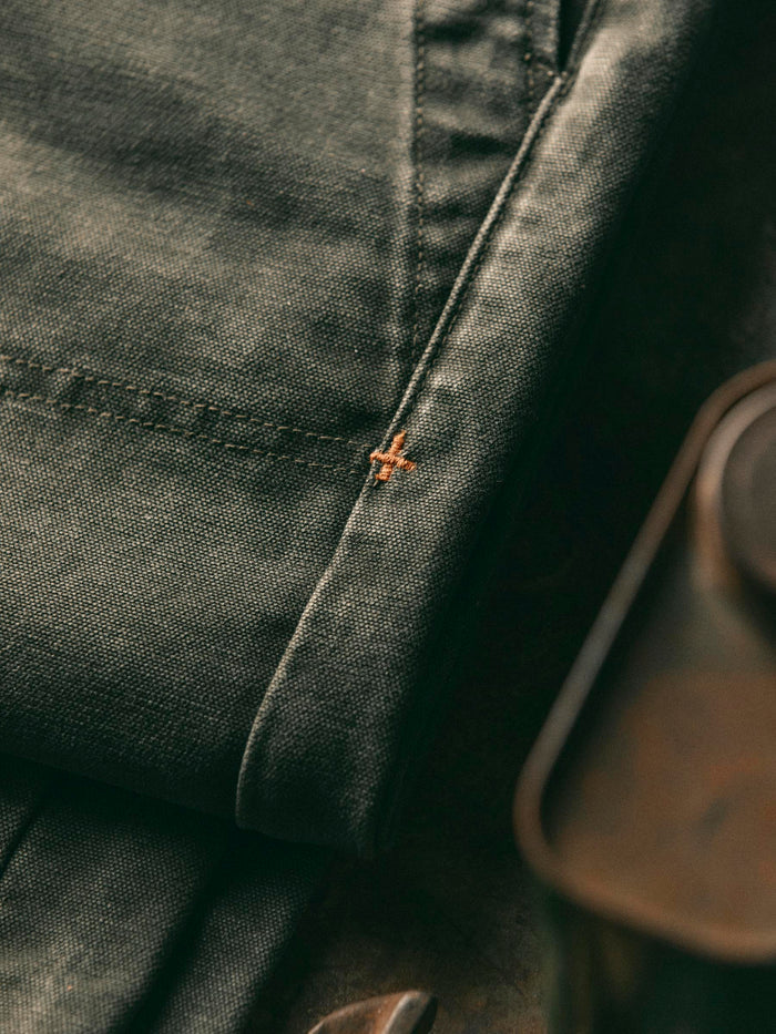 Dark Slate Gray hencye canvas workpant in washed slate