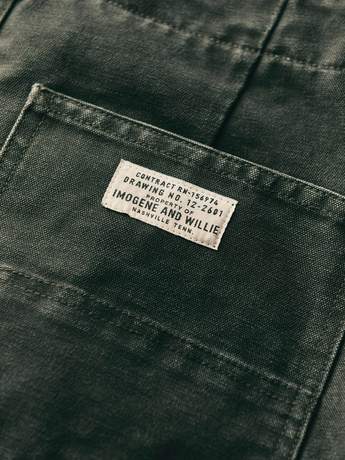 Dark Slate Gray hencye canvas workpant in washed slate