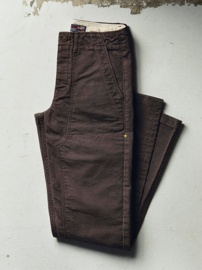 Light Gray hencye washed canvas workpant in carob