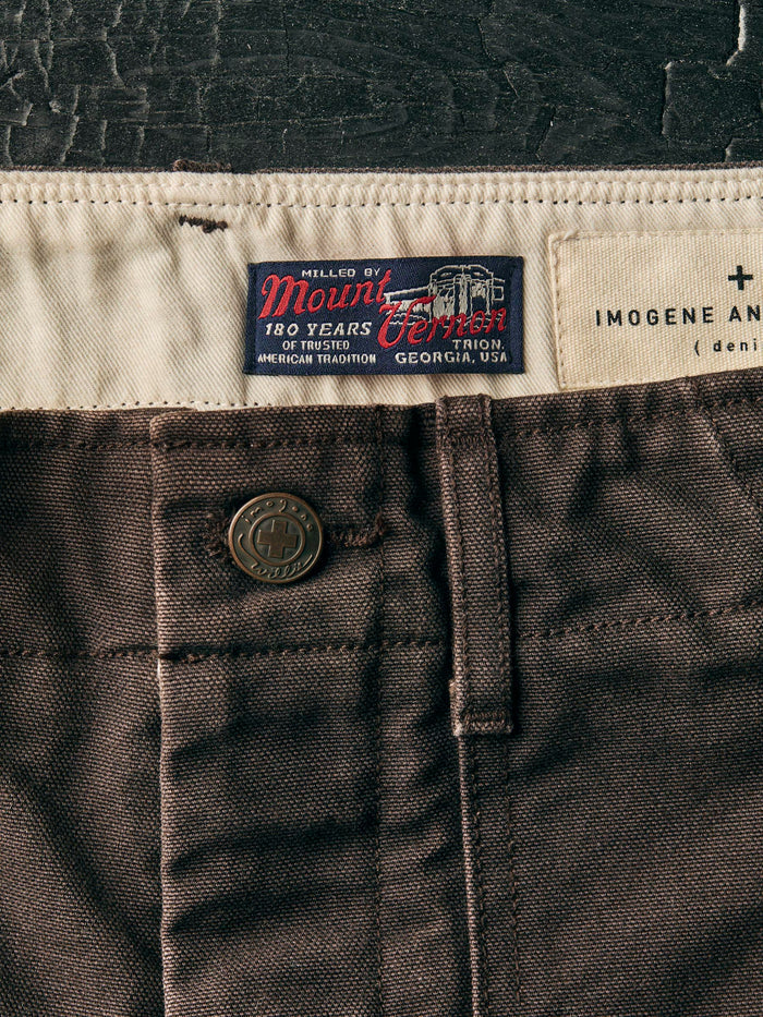 Dark Slate Gray hencye washed canvas workpant in carob